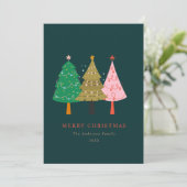 ミニマルなメリークリスマスクリスマスツリー シーズンカード (スタンド正面)