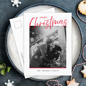 ミニマルなメリークリスマスシンプルの赤い写真 シーズンポストカード