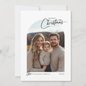 ミニマルなメリークリスマススクリプトの写真 シーズンカード (正面)