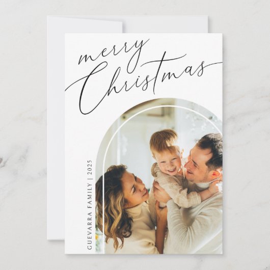 ミニマルなメリークリスマススクリプト5枚の写真 シーズンカード (正面)
