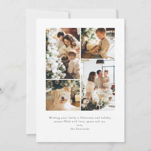 ミニマルなメリークリスマススクリプト5枚の写真 シーズンカード (裏面)