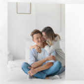 ミニマルなメリークリスマススクリプト/フォトシルバー 三つ折りカード (内部最初)