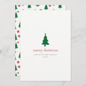 ミニマルなメリークリスマスツリーズカード シーズンカード (正面/裏面)