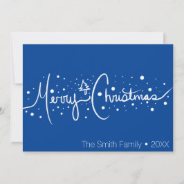 ミニマルなメリークリスマスハンドドロウ雪 シーズンカード