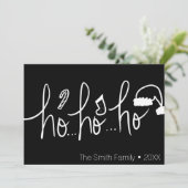 ミニマルなメリークリスマスハンドドロー白黒 シーズンカード (スタンド正面)