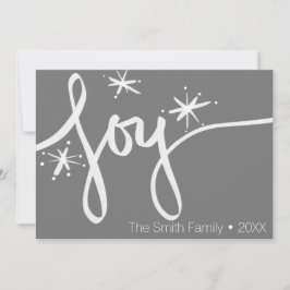 ミニマルなメリークリスマスハンド描かれた喜びスクリプト シーズンカード