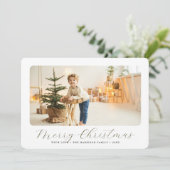 ミニマルなメリークリスマスフォトモダンー シーズンカード (スタンド正面)