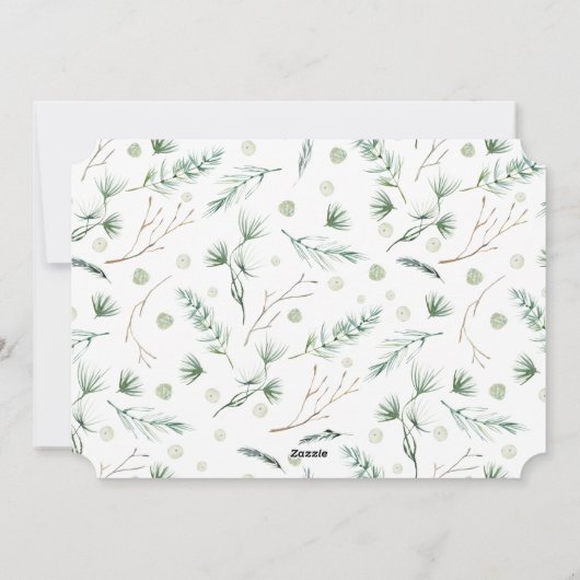 ミニマルなメリークリスマスフォトランドスケープ シーズンカード (裏面)