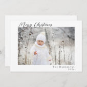 ミニマルなメリークリスマスフォト シーズンカード (正面/裏面)