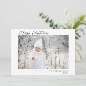 ミニマルなメリークリスマスフォト シーズンカード (スタンド正面)