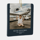 ミニマルなメリークリスマスフォト セラミックオーナメント (右)