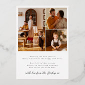 ミニマルなメリークリスマスフォト 箔シーズンカード (裏面)