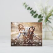 ミニマルなメリークリスマスフォトHOLIDAY Greeting ポストカード (スタンド正面)