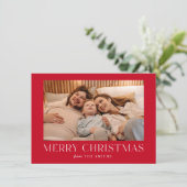 ミニマルなメリークリスマスホリデーフォトカード サンキューカード (スタンド正面)