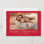 ミニマルなメリークリスマスホリデーフォトカード サンキューカード (正面)