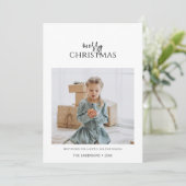 ミニマルなメリークリスマスホリデーフォトカード シーズンカード (スタンド正面)