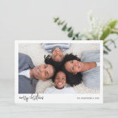 ミニマルなメリークリスマスホリデーフォトカード シーズンカード (スタンド正面)