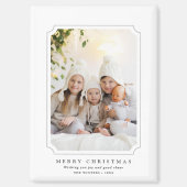 ミニマルなメリークリスマスホリデーフォト マグネット (正面)