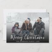 ミニマルなメリークリスマスモダン家族の写真 シーズンカード (正面)