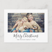 ミニマルなメリークリスマスランドスケープ写真 シーズンポストカード (正面)