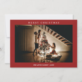 ミニマルなメリークリスマスレッド写真 シーズンカード