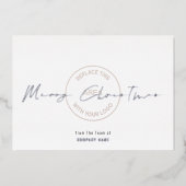 ミニマルなメリークリスマス会社のロゴオーバーレイ 箔シーズンカード (正面)