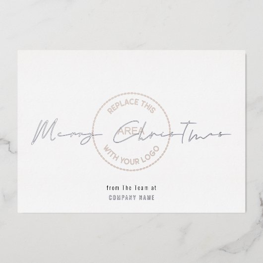 ミニマルなメリークリスマス会社のロゴオーバーレイ 箔シーズンカード (正面)