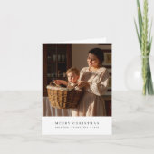 ミニマルなメリークリスマス家族の写真 シーズンカード (正面)
