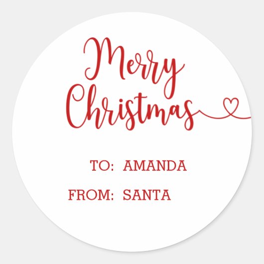 ミニマルなメリークリスマス ラウンドシール (正面)