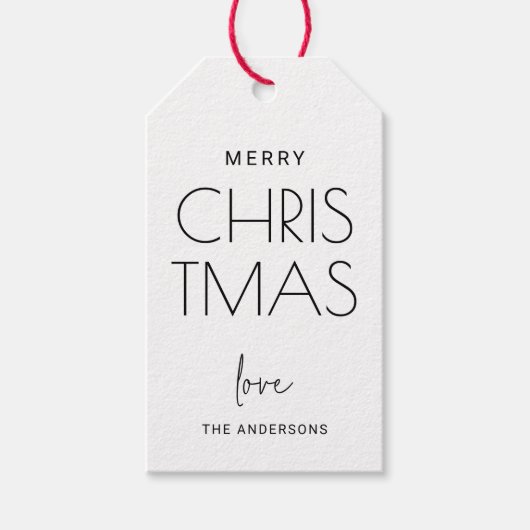 ミニマルなメリークリスマス | 休日モダンのお気に入り ギフトタグ (正面)
