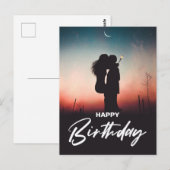 ミニマルなモダンなハッピーバースデーグリーティングフォト ポストカード (正面/裏面)