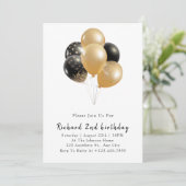 ミニマルなモダンなハッピーバースデー 招待状 (スタンド正面)