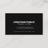 ミニマルなモダンな専門のエレガントな白黒 名刺 (正面)