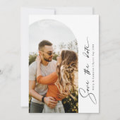 ミニマルなモダンアーチ写真のSave the Date招待状 招待状 (正面)