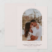 ミニマルなモダンアーチ写真ウェディング 招待状 (正面/裏面)