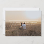 ミニマルなモダンアーチ写真 Save the Date 招待状 (正面)