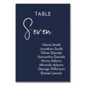 ミニマルなモダンエレガントなテーブルナンバーカード テーブルナンバー (裏面)