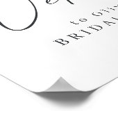 ミニマルなモダンスクリプトのウェディングシャワーウェルカムサイン ポスター (角)