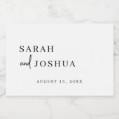 ミニマルなモダンスクリプト ブラック＆ホワイトの結婚式 スパークリングワインラベル (シングルラベル)