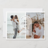 ミニマルなモダンセンターアーチ写真 Save the Date 招待状 (正面)