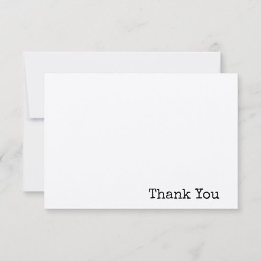 ミニマルなモダンタイプライター テキスト シンプルなクラフト紙 サンキューカード (正面)