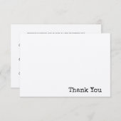 ミニマルなモダンタイプライター テキスト シンプルなクラフト紙 サンキューカード (正面/裏面)