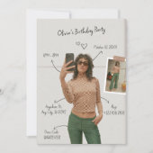 ミニマルなモダン写真 ファッション ムードボード 誕生日 招待状 (正面)