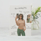 ミニマルなモダン写真 ファッション ムードボード 誕生日 招待状 (スタンド正面)