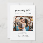 ミニマルなモダン写真 Save the Date 招待状 (裏面)
