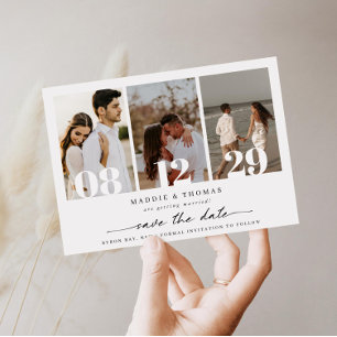 ミニマルなモダン写真 Save the Date 招待状