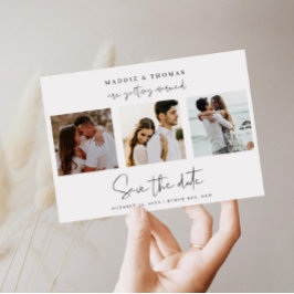 ミニマルなモダン写真 Save the Date 招待状