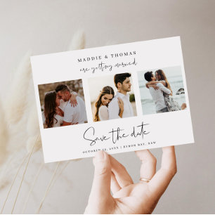 ミニマルなモダン写真 Save the Date 招待状