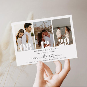 ミニマルなモダン写真 Save the Date 招待状