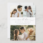 ミニマルなモダン写真 Save the Date 招待状 (正面)